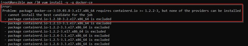Installation of docker fails on CentOS 8 with Error – package containerd.io-1.2.10-3.2.el7.x86_64 is excluded
