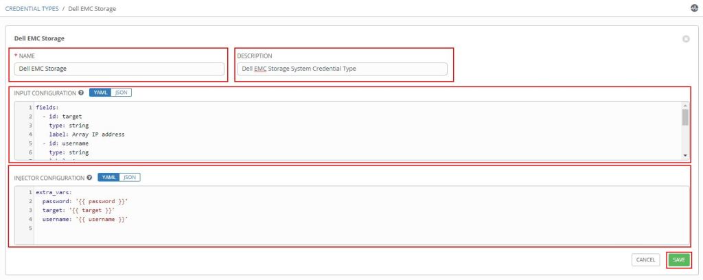 Ansible with DellEMC Storage: Part 6 – Prepare Ansible Tower / AWX with Storage Credential